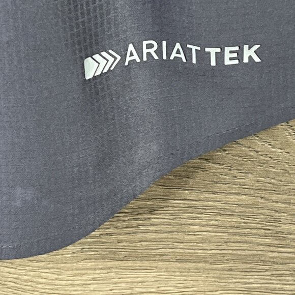 Ariat Tek Button Down Shirt Mens Med Gray Performance Heat Series Button Up - Picture 13 of 14